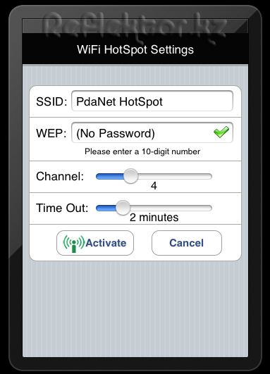 WiFi HotSpot Settings